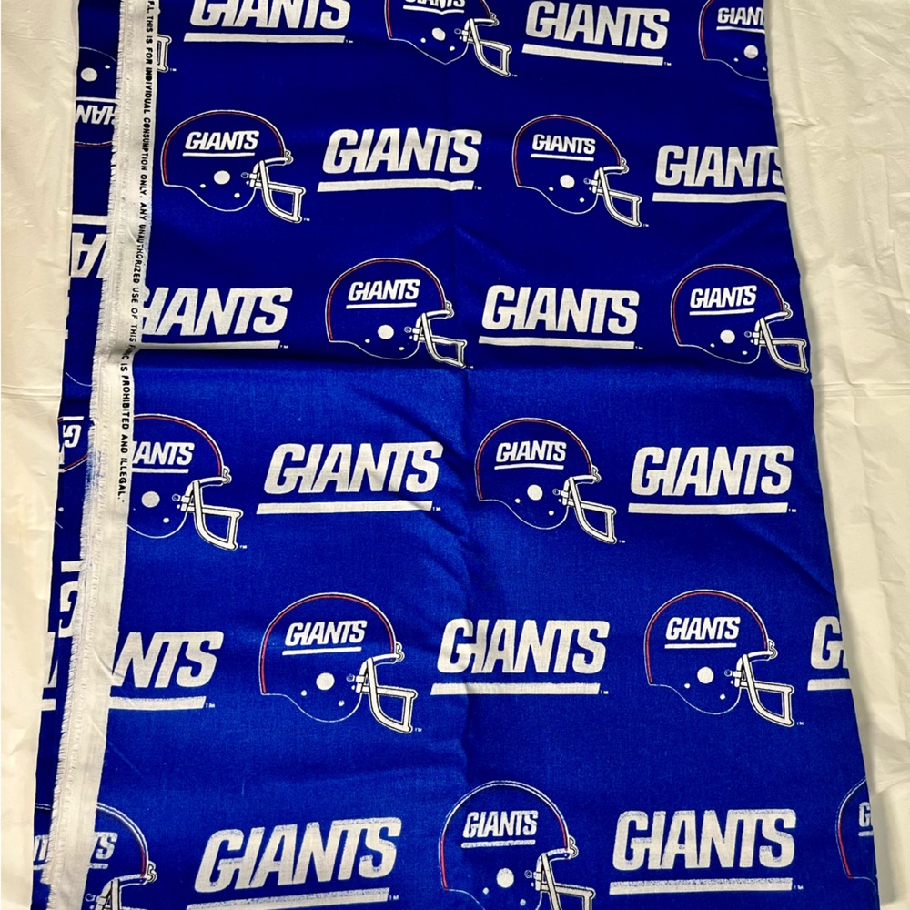 2 Pieces of Licensed New York Giants Cotton Fabric
